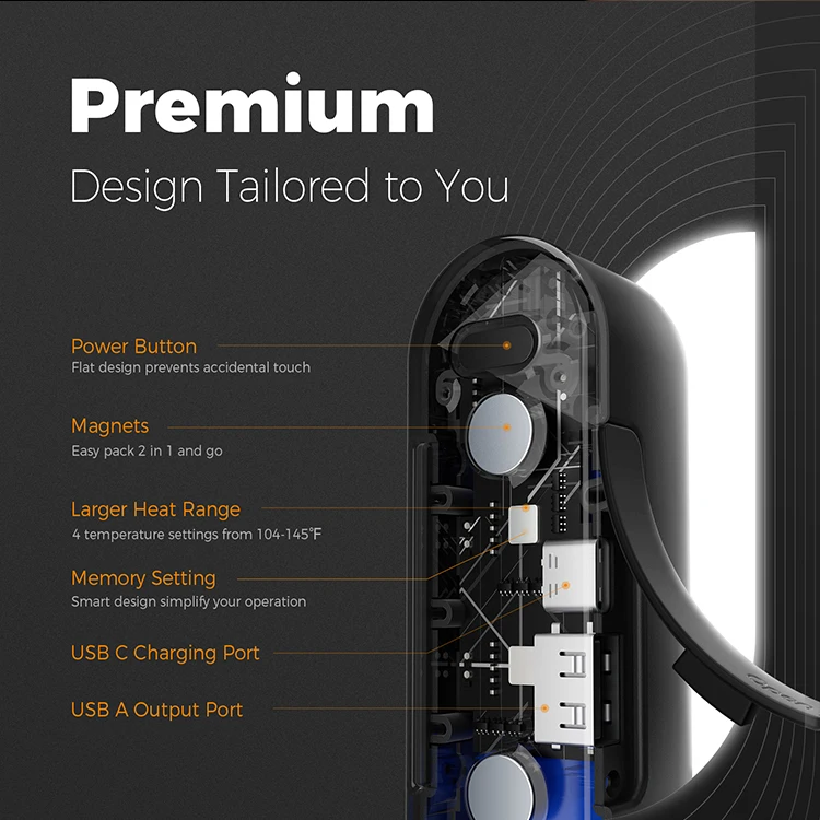 Ocoopa Rechargeable Portable usb Heater Hand Winter Camping
