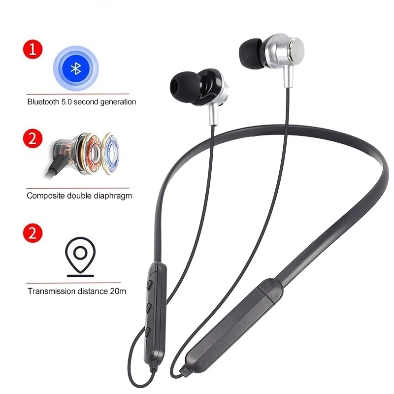 
Magnetic type behind the neck headphone over ear lightweight headphones wireless neck band headphone 