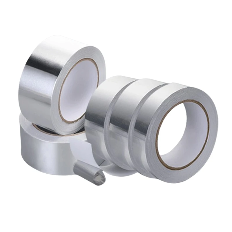 Silver Self-Adhesive Antiflaming Waterproof and Fireproof Sealing Aluminum Foil Tape Heat Resistance HVAC Aluminum Foil Tape