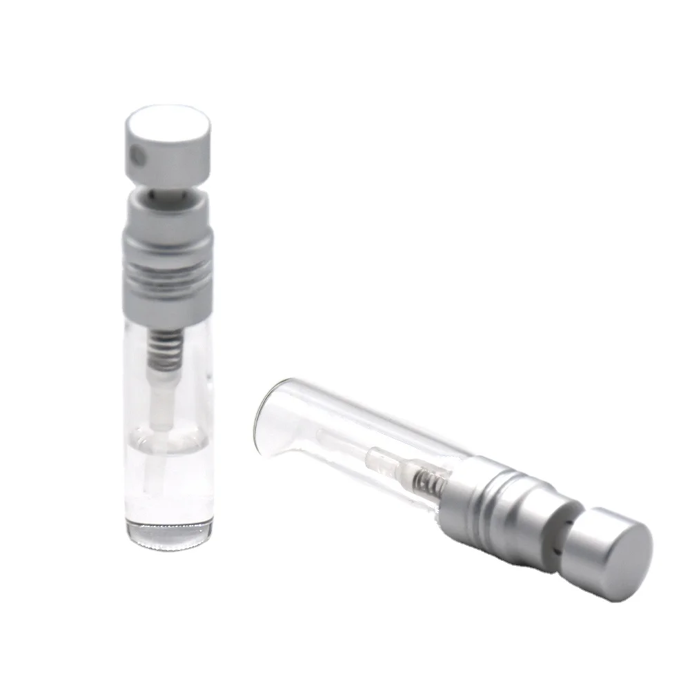 Best price 1ml clear glass sample vial small refill perfume bottle with pump sprayer for travel and party
