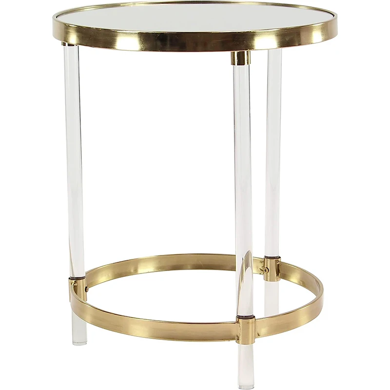 Gold Side Table Modern Luxury Plexiglass Top Acrylic Side Bench End Table Best Selling Acrylic Living Room Furniture