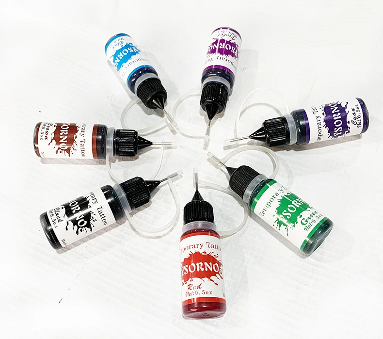 Henna Black Red Tatoo Ink Tattoo Temporary Tattoo Stencil Ink Waterproof  Hand-Painted Tattoo Cream 6 Colors