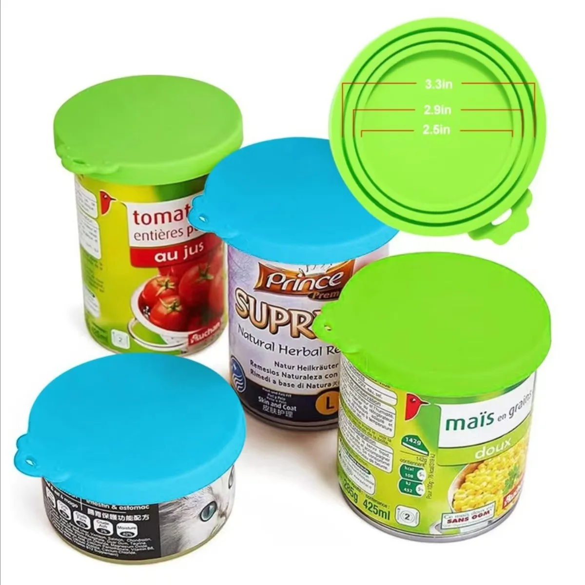 Silicone Pet Canned Food Cat and Dog Canned Food Lid Preservation Silicone sealing Lid Universal Sealing Lid Lanned