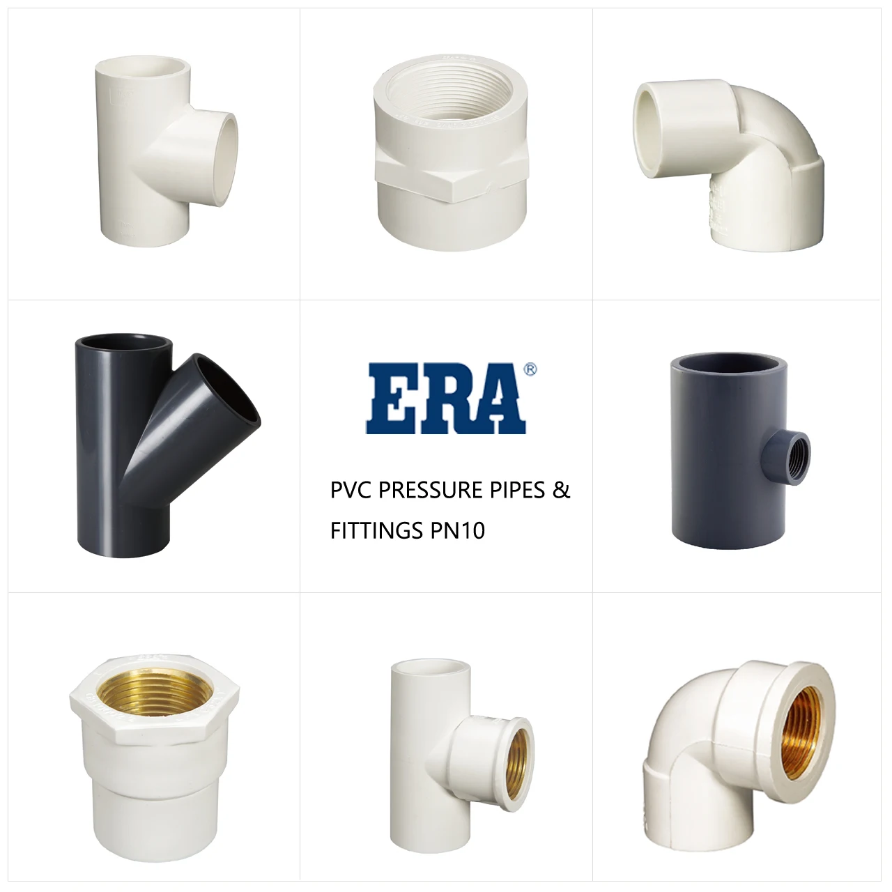 ERA Brand PVC Pressure Pipes and Fittings DIN ISO1452 PN10 Male Hose connector With DVGW Certificate
