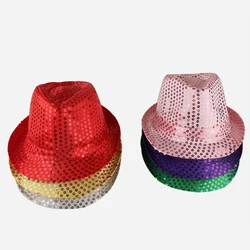 Newest Design Women Christmas Halloween Party Light-up Toys Fashion Jazz hat led Sequin hats