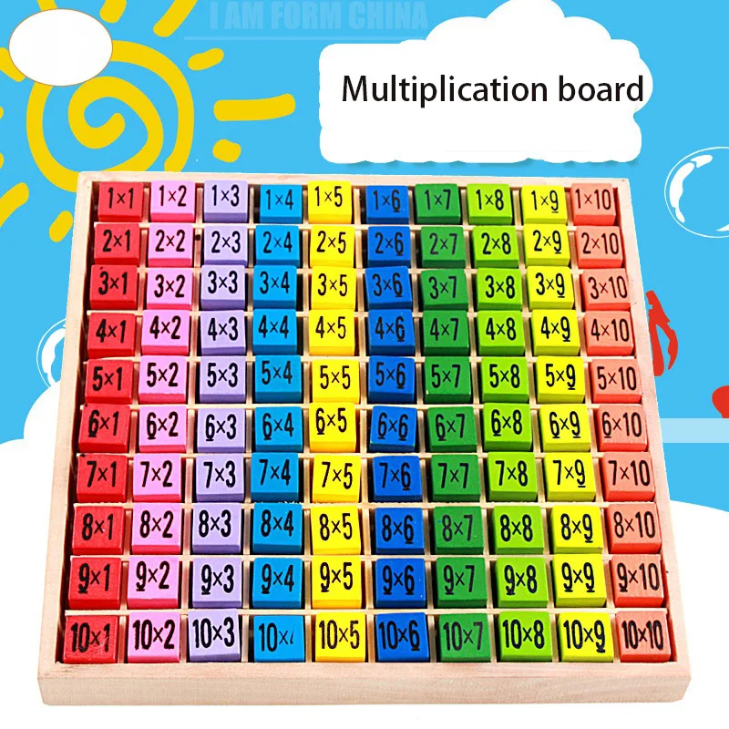 Montessori Educational Teaching Aids Wooden Toys for Children 99 Multiplication Table Math Arithmetic Toys