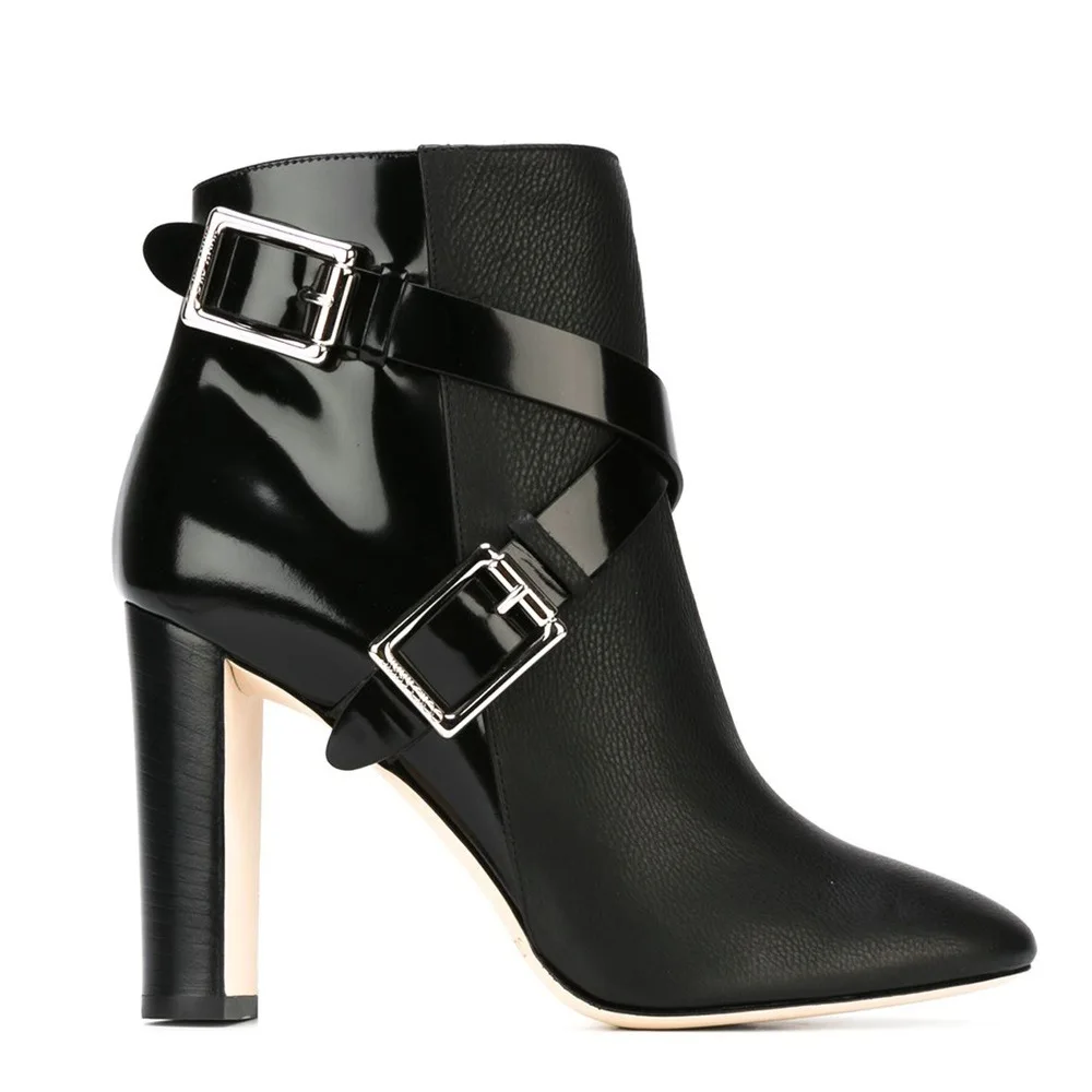 HMB173 2019 new fashion style new strength chunky high heel ankle suede upper women boots