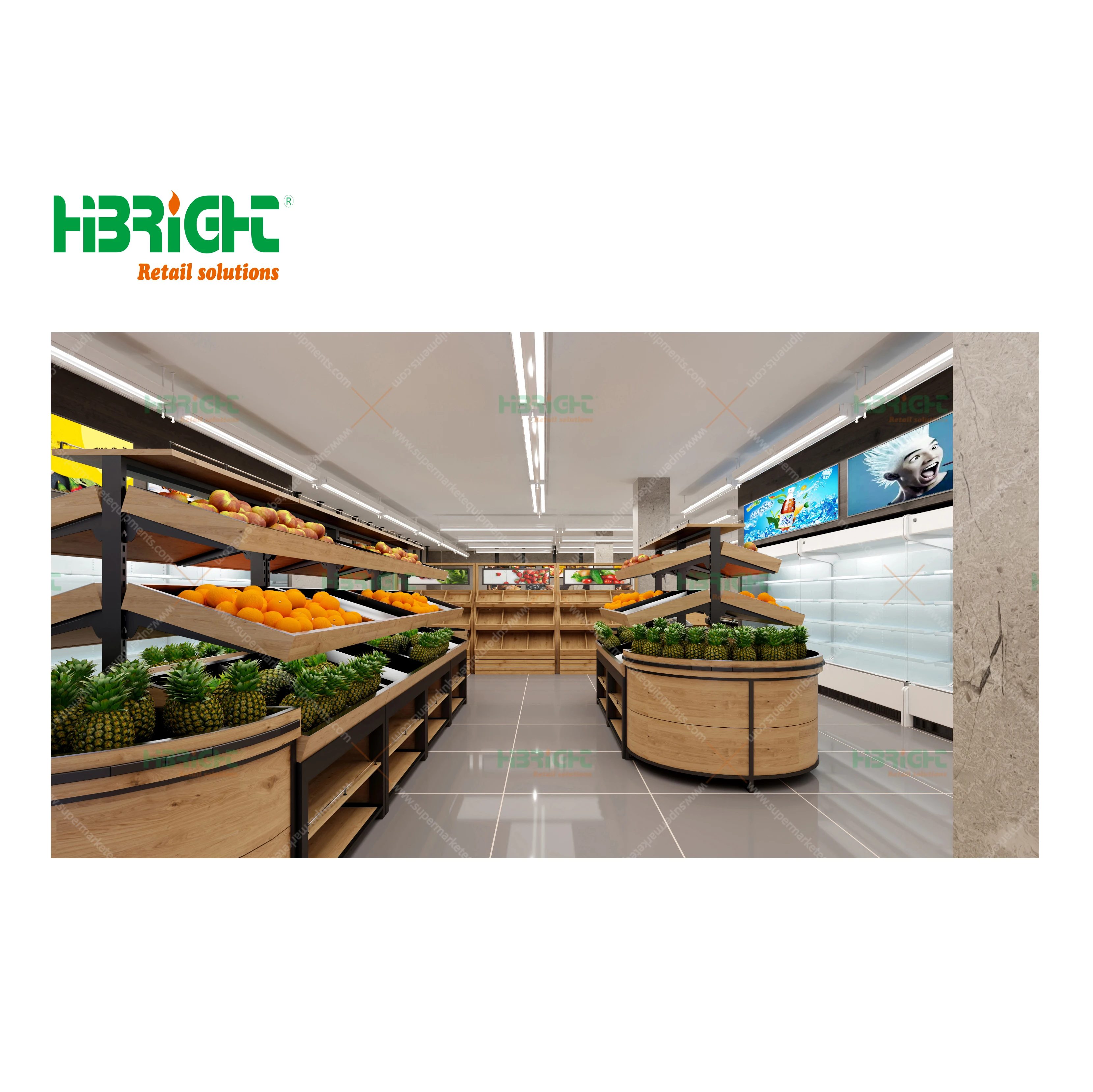 Commercial Supermarket Equipment Shelves Display Retail Solution Layout Design