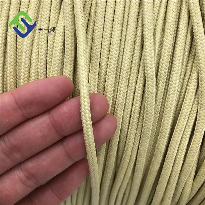High Performance 8 Strand 8mm*220m Double Braided Aramid Rope For Heat  Resisting
