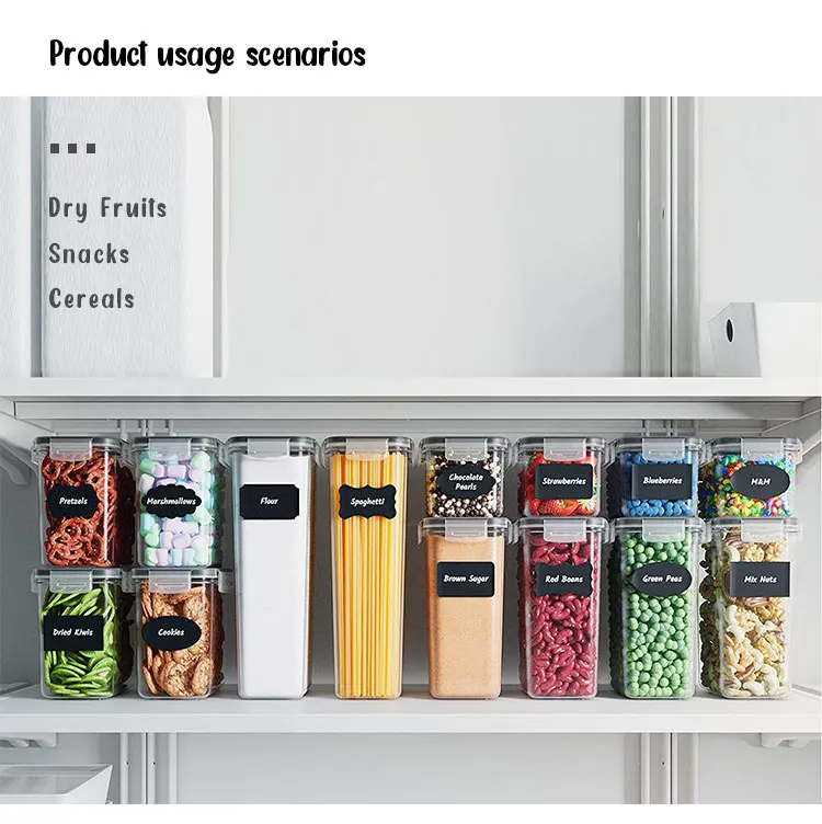 Plastic Stackable Food Storage Kitchen Sealed Plastic Jar Box Multigrain Tank Bottle Dried Fruit For Sugar Candy Containers