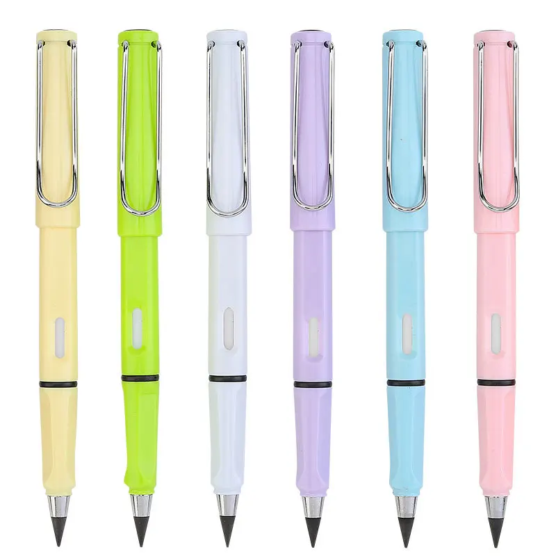 New Top Factory Sale Customized Logo Colorful School Or Office Shell Funny Plastic Mechanical No Ink Erasable Pencil