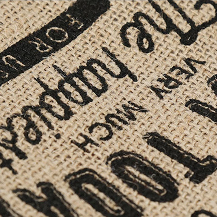 Eco friendly customised Reusable inner laminated womens linen cotton burlap beach tote bag natural jute bag tote