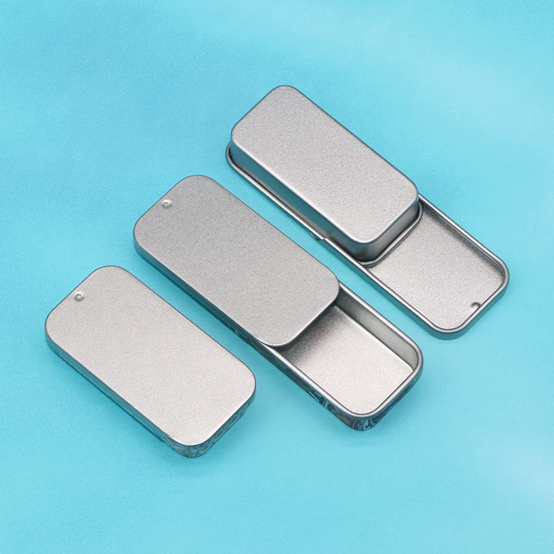 High Quality Food Grade Mint Candy Chew Gum Metal Slide Tin Box Custom Printed Mini Sliding Tin Box For Lip Balm Solid Perfume