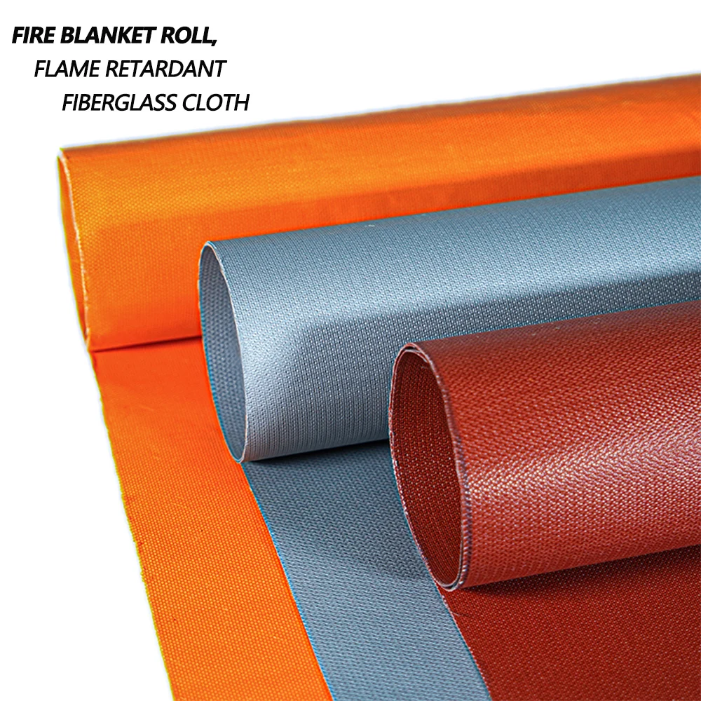 0.5mm Silicon Fiberglass Cloth Roll Fire Blanket Roll Fire Resistant Fabric Flame Retardant