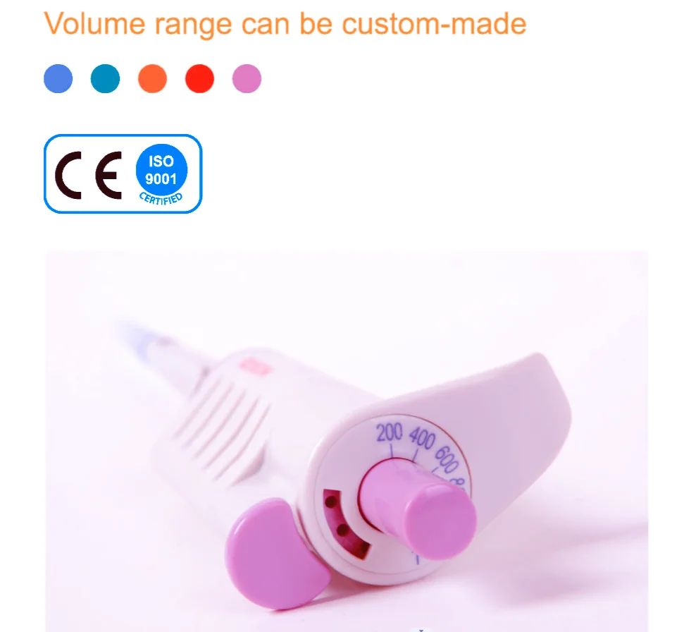 Lab Use Colorful Cheap Price Adjustable Variable Volume Micro pipette Manual Pipettor Pipet