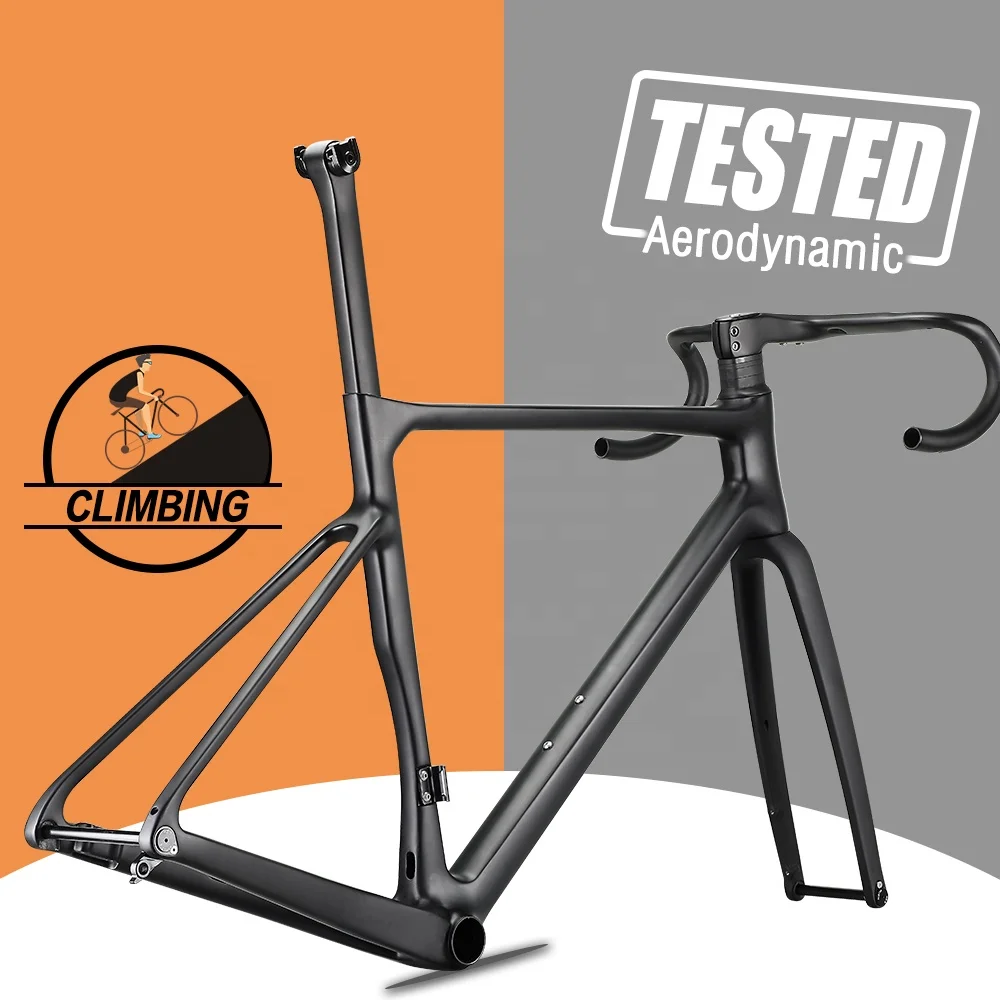 Airwolf Carbon Fiber All Internal Cable Bike Frame Full Toray Climbing Bicycle Frame 38C Max Tire Cyclocross Aero Disc Roadframe