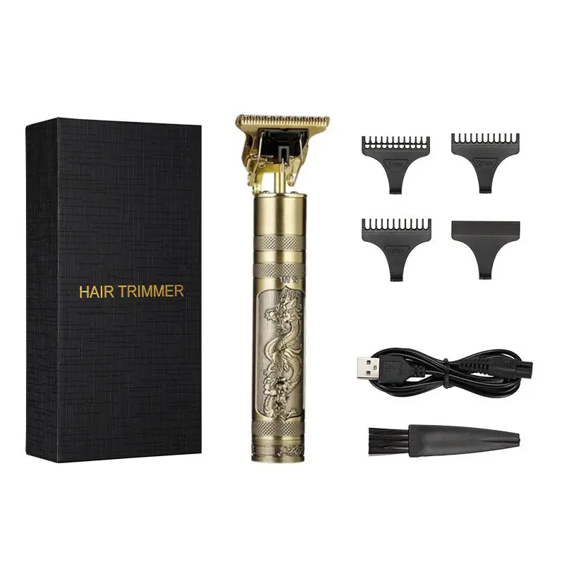 Professional Rechargeable Dragon Phoenix Buddha head Hair Trimmer R Blade Trimmer Haircut Set Cordless T9 Hair Clipper