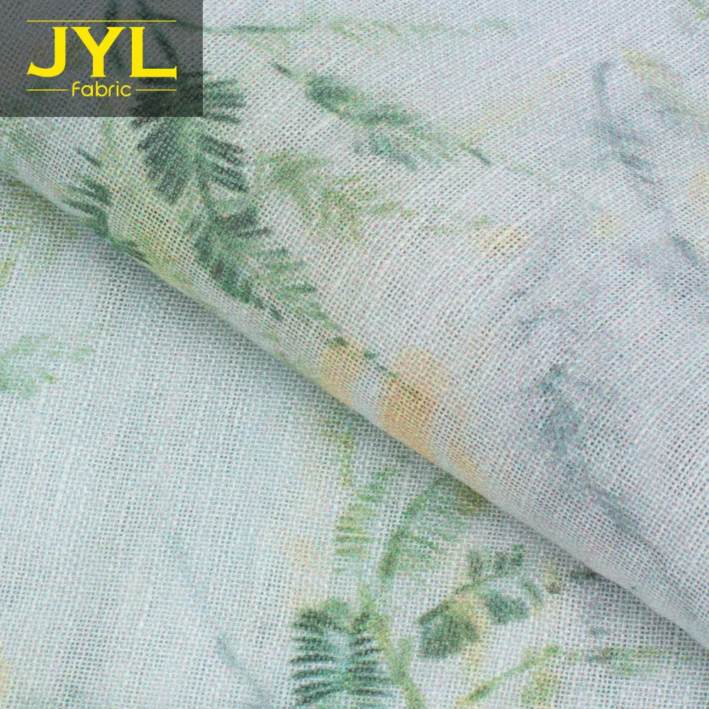 
JYL 75% linen 25% cotton printed fabric WYH1004# sample/colors swatch or fabric 