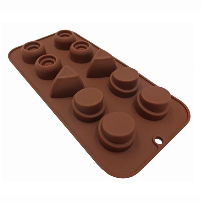 
10 Cavities Silicone Chocolate Mold Chip Candy Molds 
