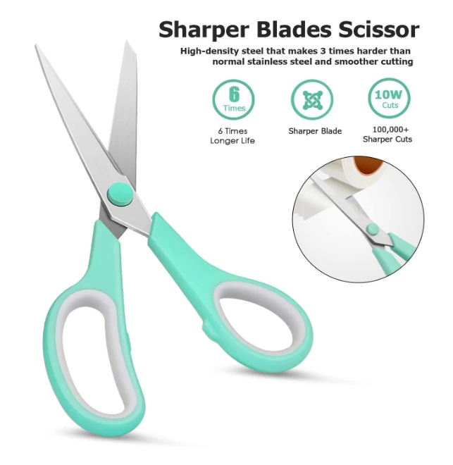 Multipurpose Scissors Bulk Ultra Sharp Shears Comfort-Grip Sturdy Scissors for Office Home School Sewing Fabric Craft Supplies