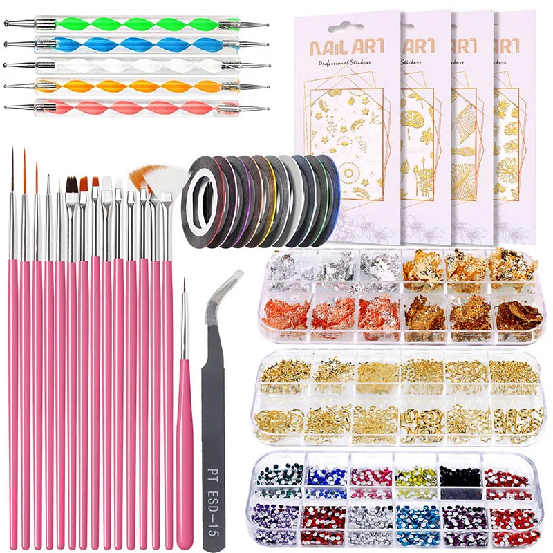 Hot Sale Professional Nails Art Decoration Tools Set Manicure Kit For Girls