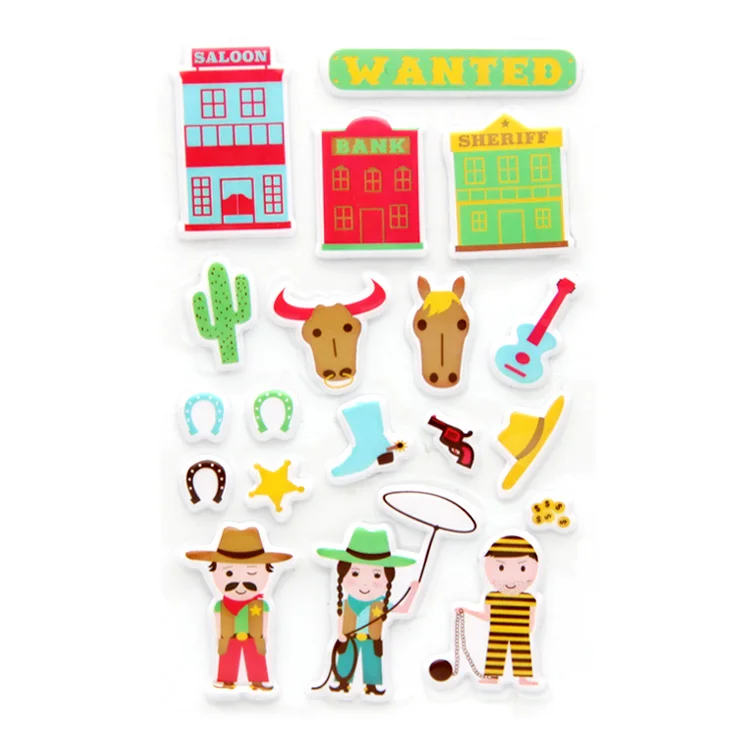 2023 New cartoon party bag toys graffiti stickers Party bag fillers for kids Puffy stickers