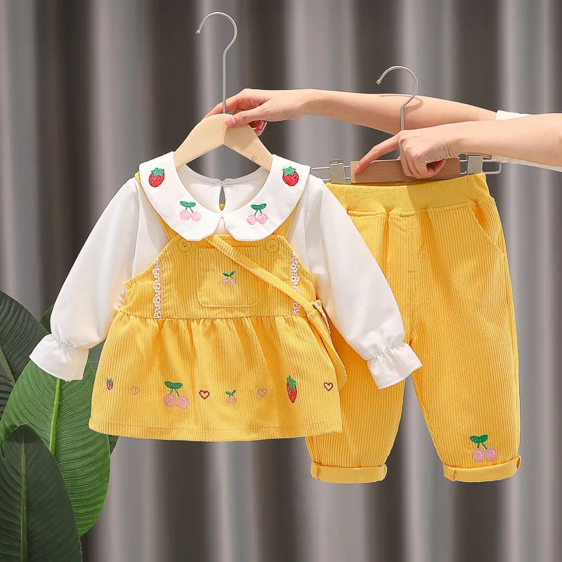 Cheap Price Autumn New Arrivals Kids Clothes Sets Hot Sale Korean Style Fashion Pure Cotton Clothes Sets 3 Pcs