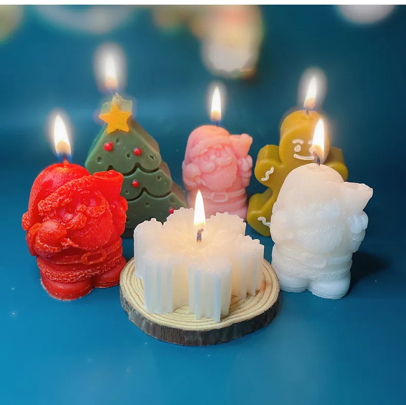 Cute Winter Snowflake Christmas Candle Fragrance Handmade Candles Organic Scented Candles Party Decoration Ornament with Box