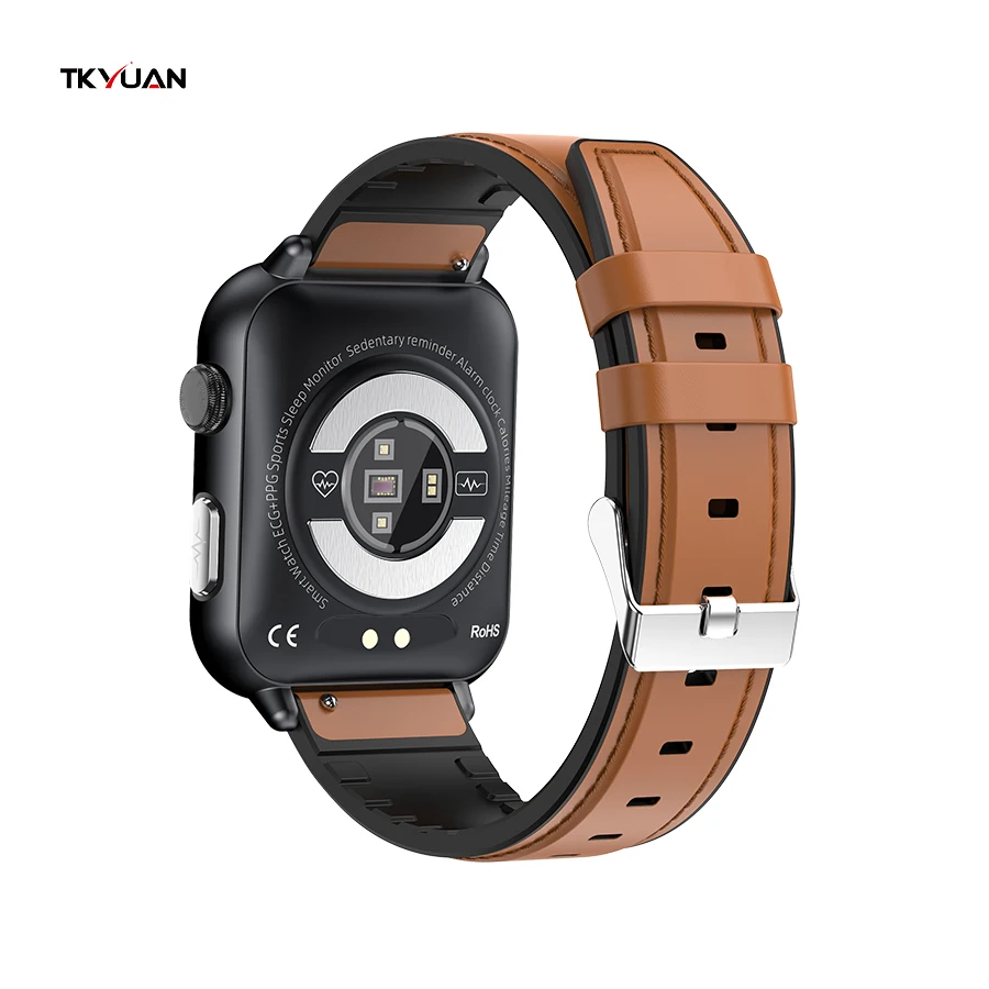 TKYUAN Factory E200 ECG PPG body temperature 1.72 inch blood pressure blood oxygen SPO2 heart rate monitoring smart watch