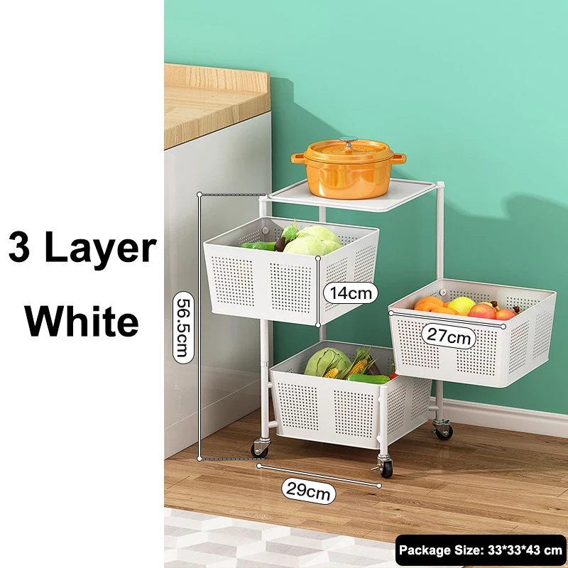 AIMINO RTS Square Foldable 3/4 /5 tier movable 360 degree rotating cylindrical storage rack narrow space storage organizer