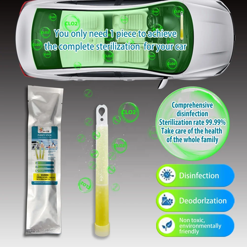 
Sanitizer Deodorant Air Sterilizer Disinfecting Desinfectante ClO2 Stick Virus Blocker Chlorine Dioxide ClO2 Stick 
