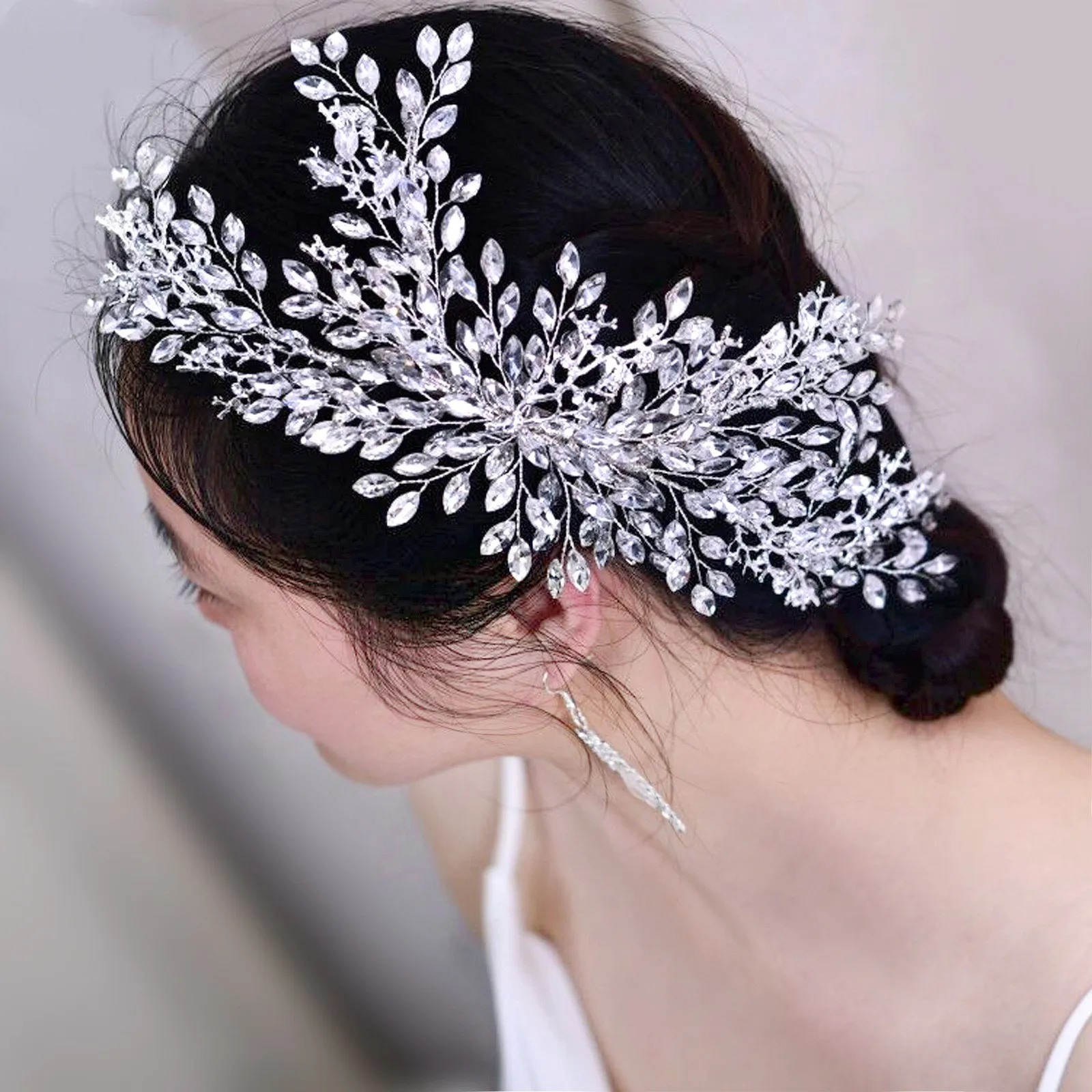 Cheerfeel SP-311 Fashion Handmade Headpieces long hair vines bling crystal bridal hair pieces