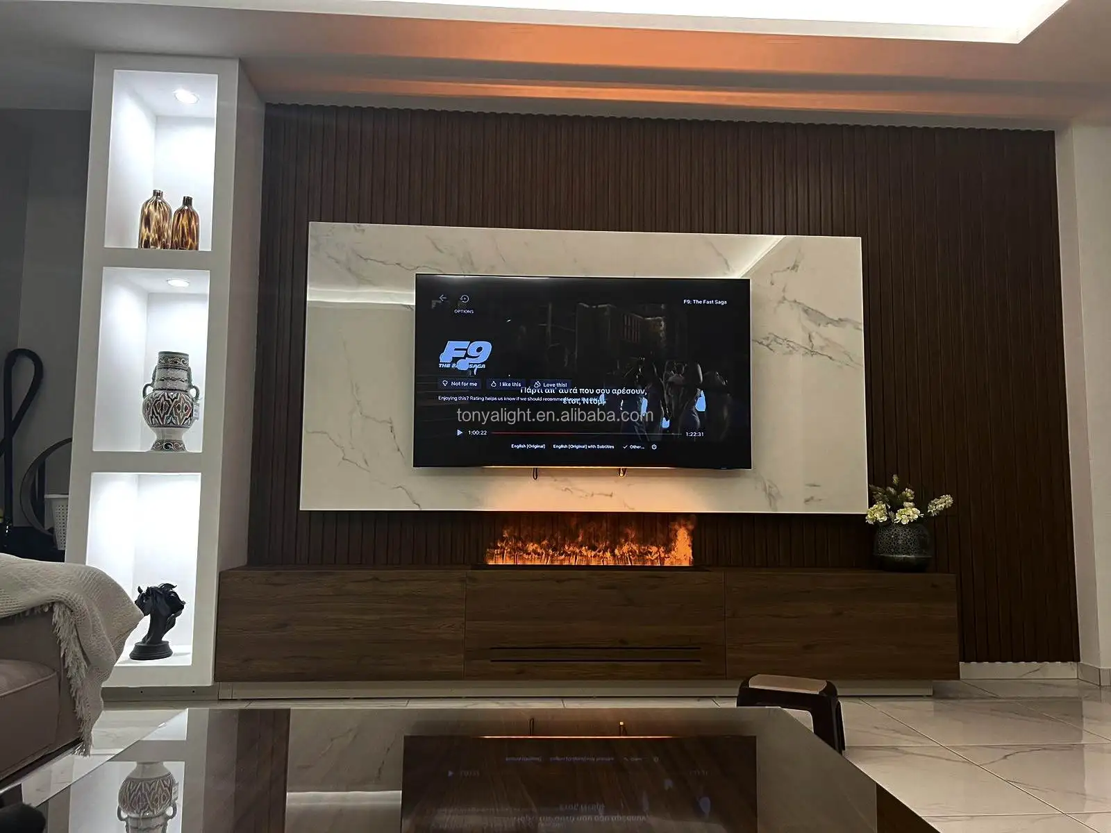 Modern home design ideas 3D Electric Indoor Fireplaces electric Flame Decorative Vapor Steam Water Atomizing Mist fire