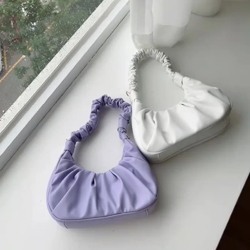 Женская складчатая сумка из искусственной кожи
