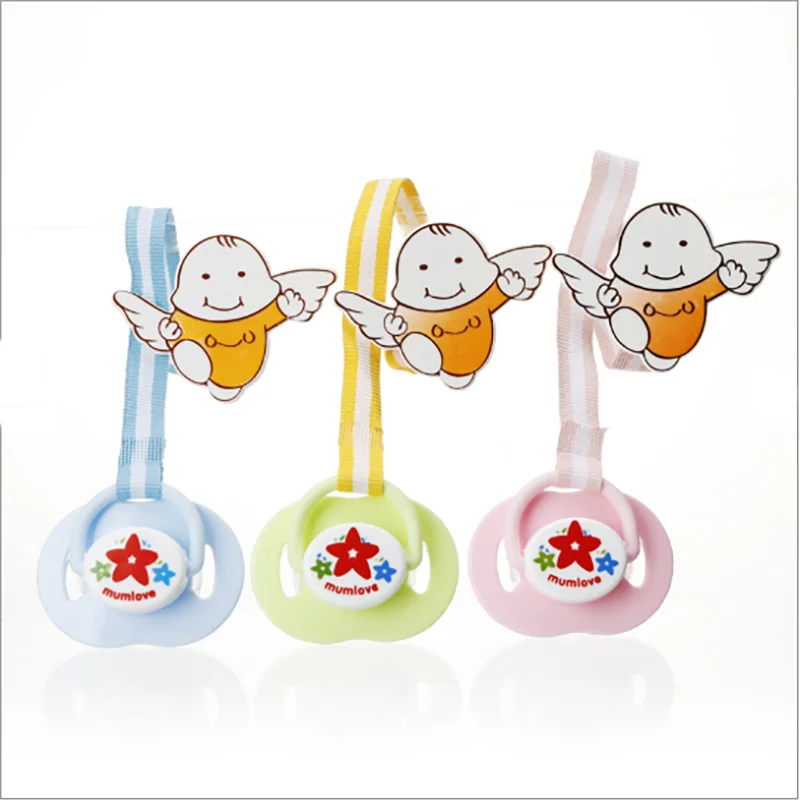 12pcs Factory Custom Personalized Baby Silicone Pacifiers Baby Pacifier Holder with blister card