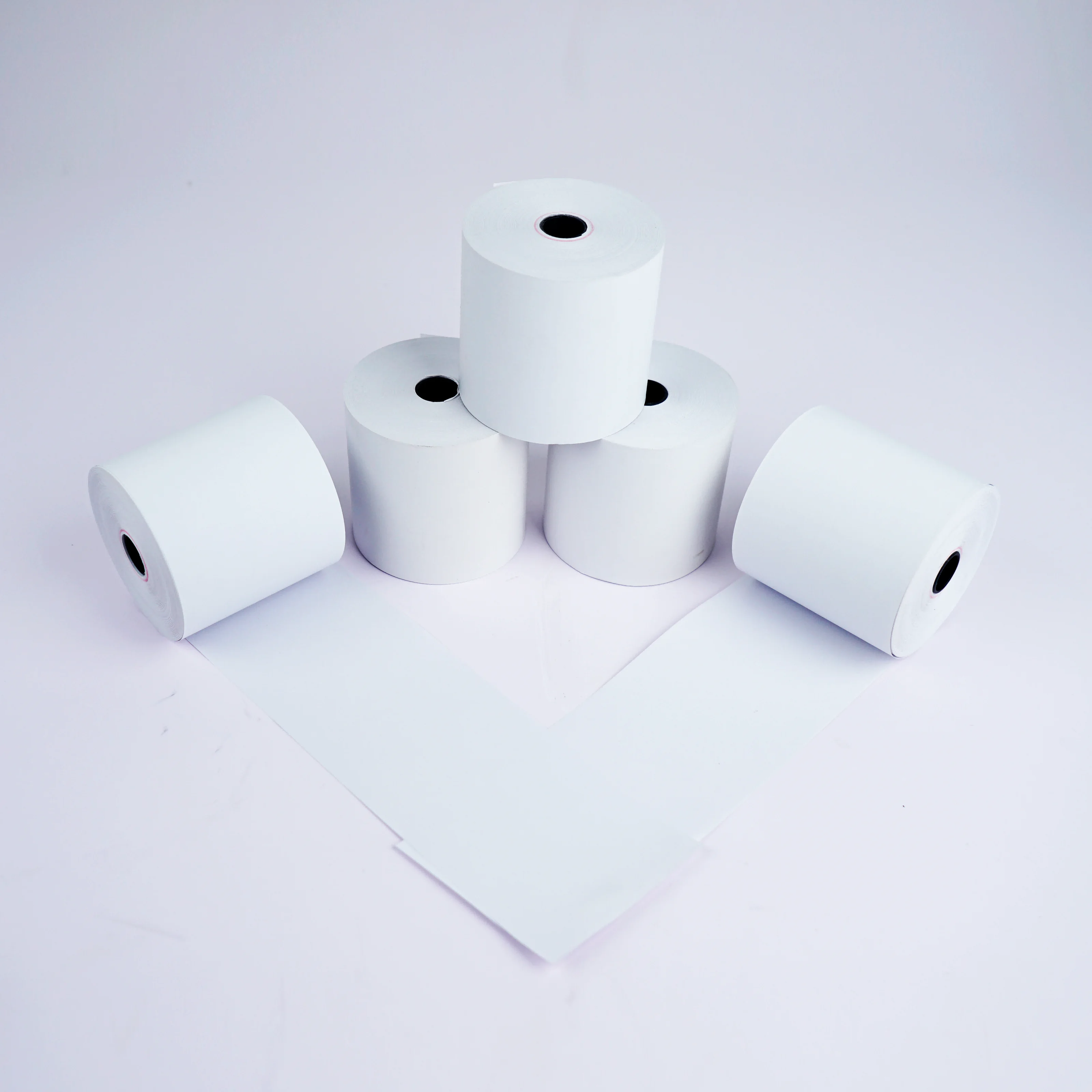 China Manufacturer 80x80mm 57x40mm Factory Direct Thermal Paper Roll Cashier Paper Suitable for POS ATM Bank