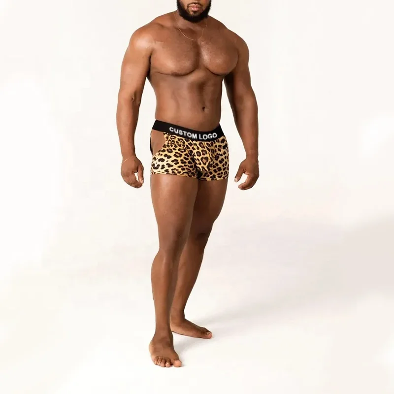 PATON Garment egyptian cotton leopard boys underwear photo sexy underwear thong boxer briefs trunk men
