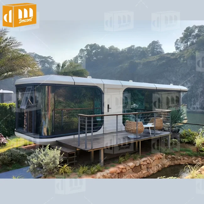 Luxury Portable Building Prefabricated 20Ft Mobile Detachable Hotel Modular Ship Container Space Capsule House For Camping Trip