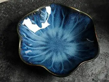 2024 Hot Kiln-Formed Blue For Ceramic Bowls  And Dessert Bowls And Cobalt Blue Soup Bowls Ceramic