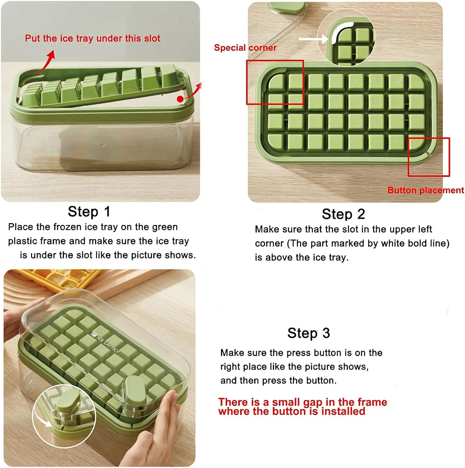 Ice Cube Mold for Chilling Cocktail Whisky Coffee Easy Release Tray With Lid and Bin Trays Freezer