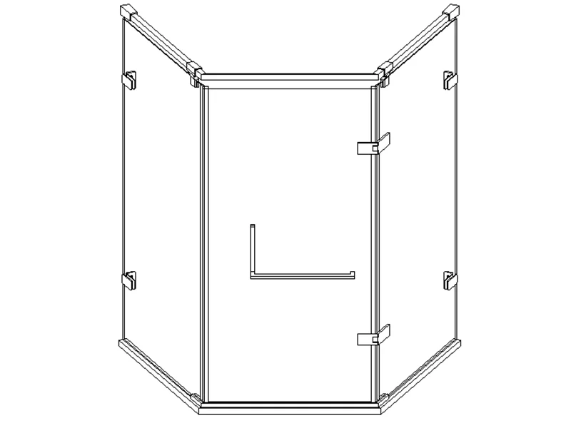 Elegant Design Semi-frameless Diamond Shape Hinge Shower Room Shower Cabine