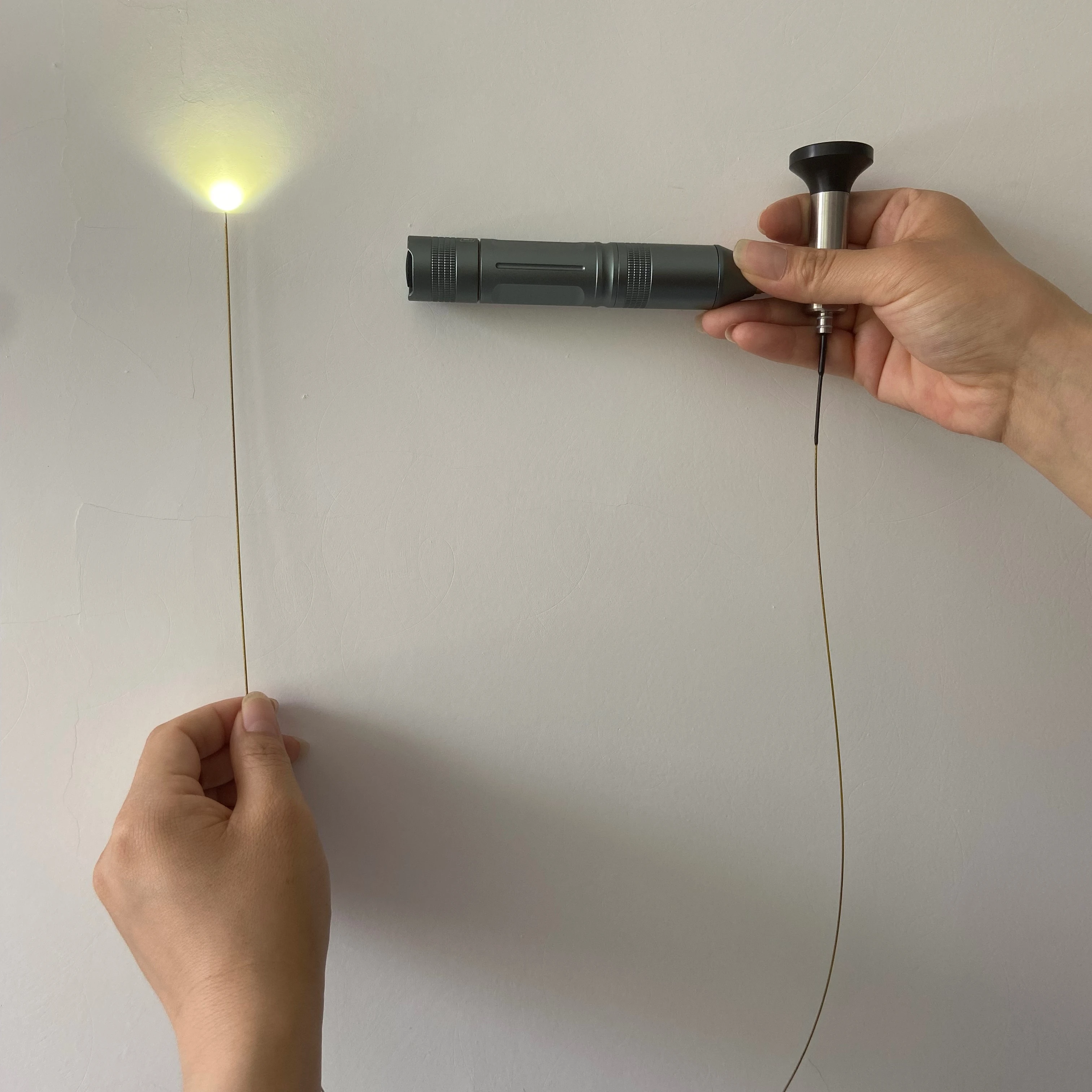 Flexible Optical Fiberscope Adjustable Light Source 0.8mm Lens  with Direct View Fiber Transmission