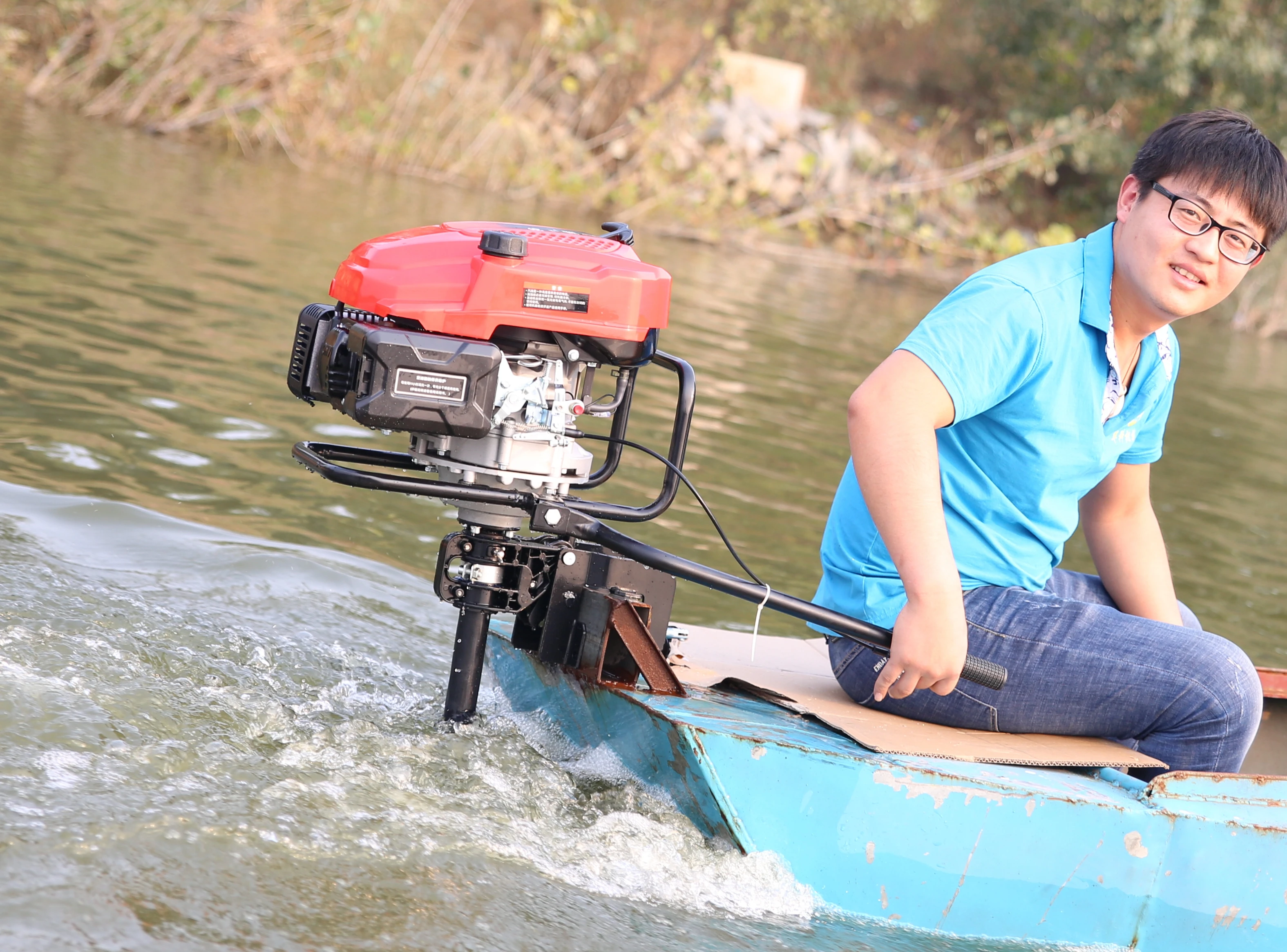 224cc 7HP Outboard gasoline engine with gear box