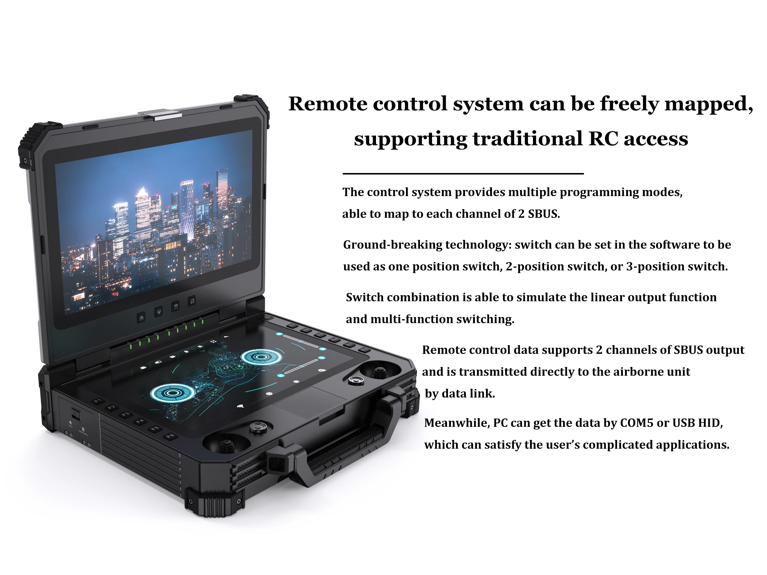 T40 UGV UAV Ground Control Station Aluminum Shell With 27 Physical Channels