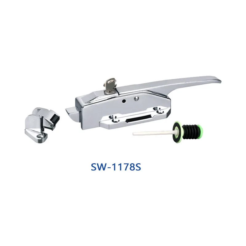 Cold storage refrigerated truck door locks and handles