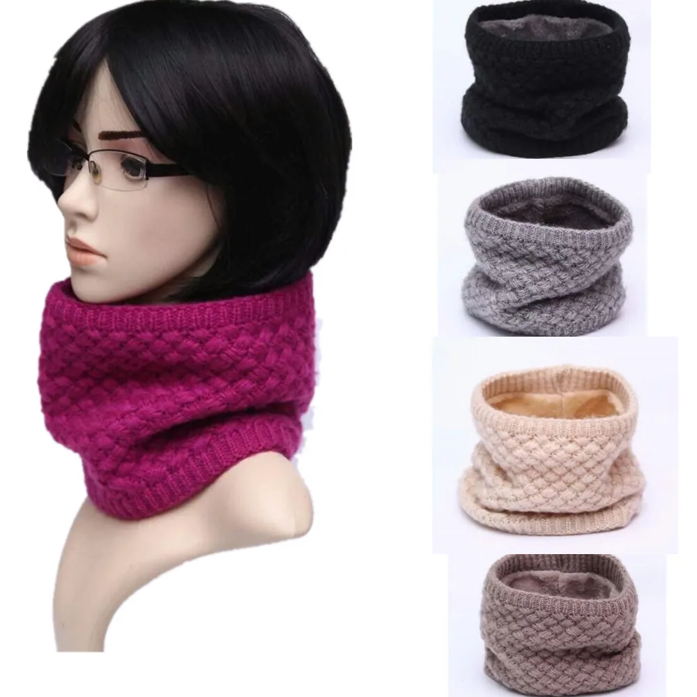 Winter Scarf Warm Cashmere Button Knit Warmer Neck Scarf Wrap Cowl Loop Snood Shawl Hip hop Thicken Scarf Men Women