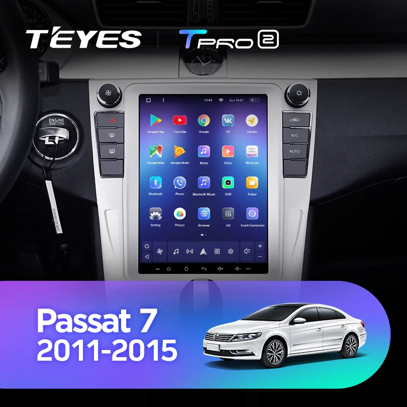 TEYES TPRO 2 For Volkswagen Passat 7 B7 NMS 2011 - 2015 For Tesla style screen Car Radio Multimedia Video Player GPS Navigation