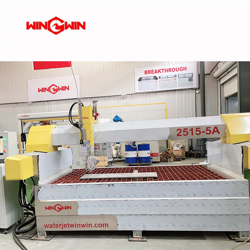 High-Pressure AC5-Axis 2515 Aqua Jet Cutting Hard Stone Abrasive Waterjet Machining Systems