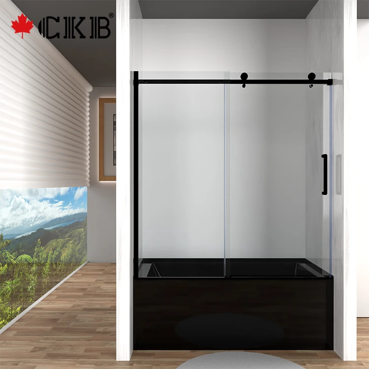 CKB OEM ODM Bathroom Recessed Left Right Drainer Rectangle Black Acrylic Apron Bathtub