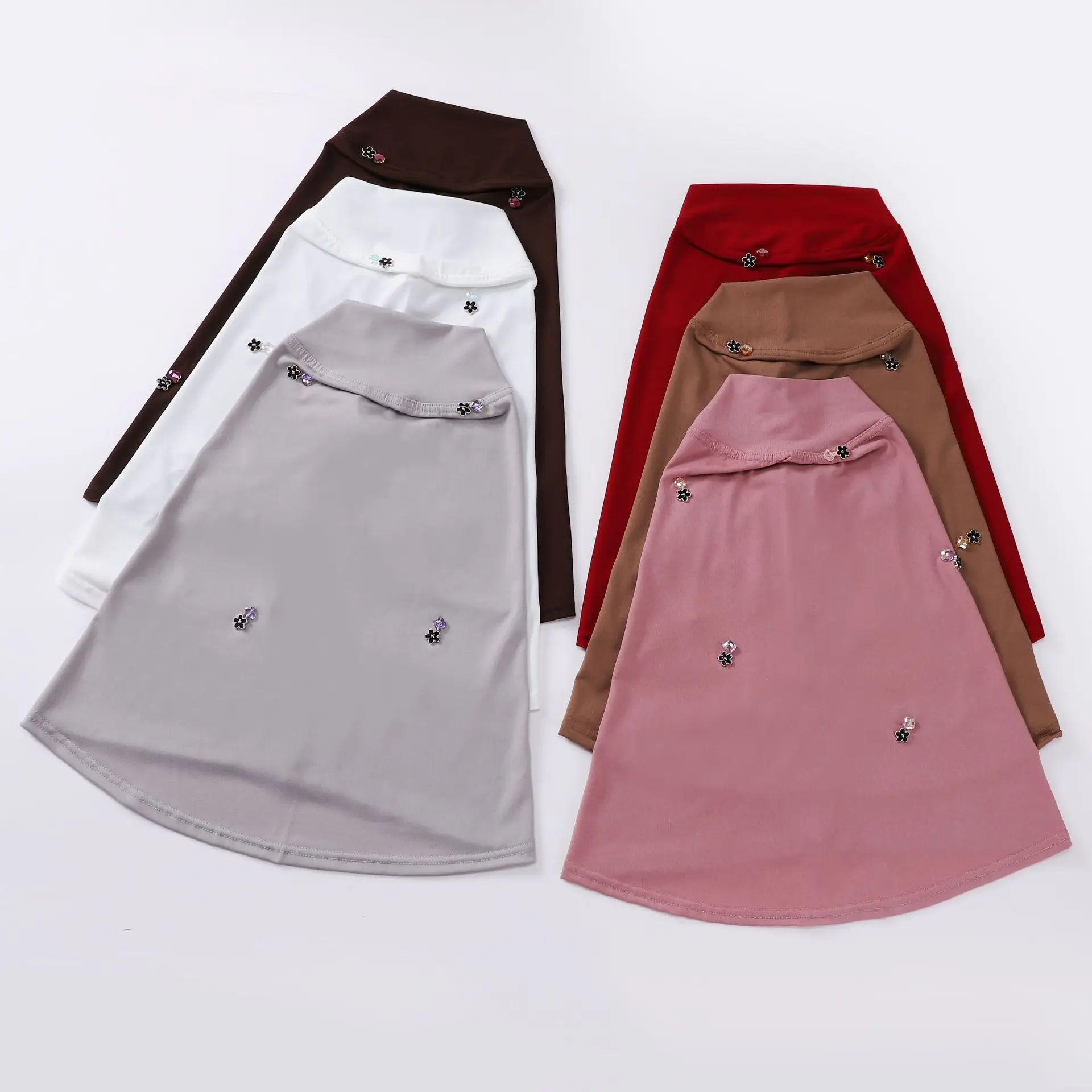 Handmade Sewn Crystal Diamond Ethnic Hijab Wholesale Large Full Cover Breathable Arab Bandana woman Muslim Hijab